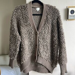 A New Day Shaggy Oatmeal Brown Hi-Low Cardigan.